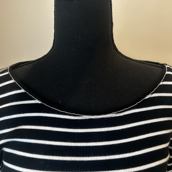 White House Black Market Women’s long sleeve Striped Tee Size M - Picture 5 of 5